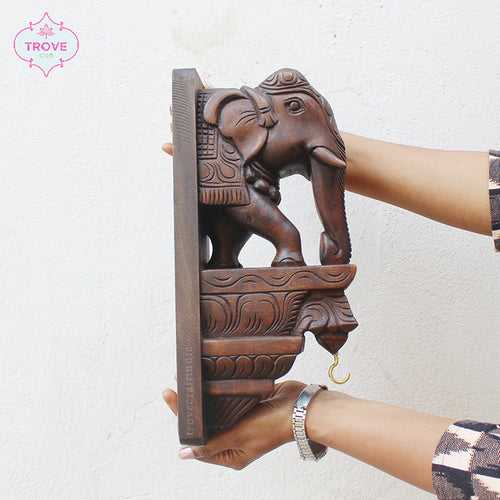 Traditional Hand Carved Corbel / Wall bracket- Elephant