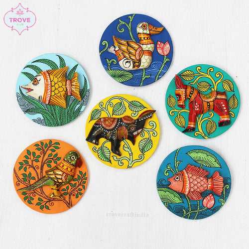 6 Hand-painted Pattachitra Magnets