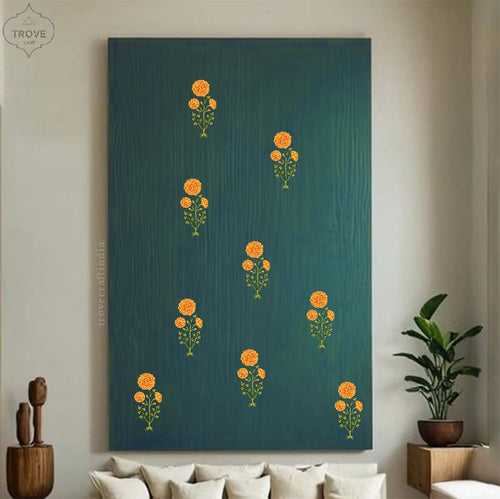 Set of 10 Marigold Florals - Wall Decorative Stickers / Decal