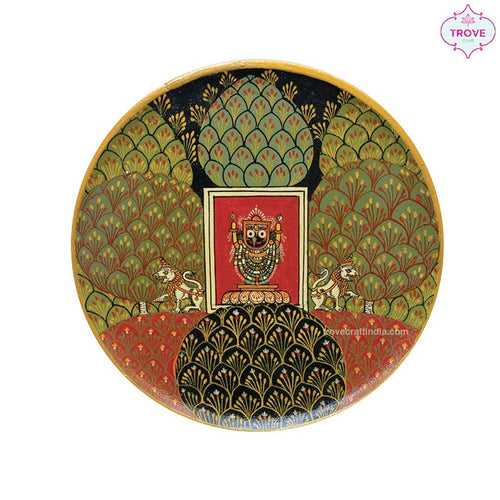 9" Jagannath in Jungle Pattachitra Wall Décor Plate