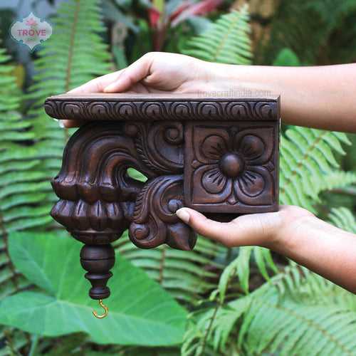 Traditional Hand Carved Corbel / Wall bracket- Carved Lotus