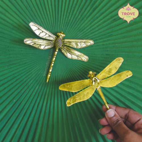 Dhokra metal craft brass Dragonfly - Set of 2