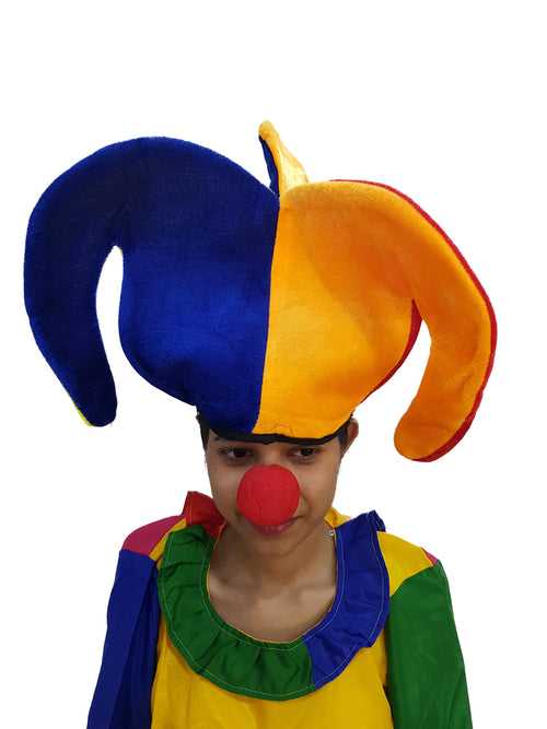 Rainbow Jester Clown Joker Hat For Adults Fancy Dress Costume Accessories