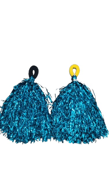 Turquoise Pom Poms Cheerleader Dance Kids & Adults Costume Accessory
