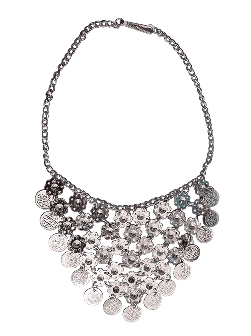 Ethnic Silver Coin Necklace - Assorted - Traditional Fancy Dress Costume Accessory for Girls