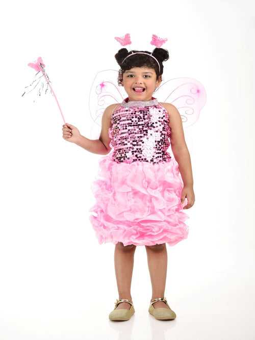 Pink Butterfly Insect Kids Fancy Dress Costume for Girls - Imported