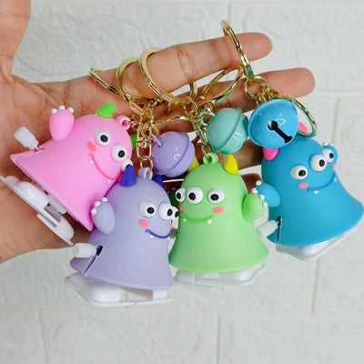 Cute Monster Windup Silicon Keychain With Bagcharm (Choose From Drop Down Menu)