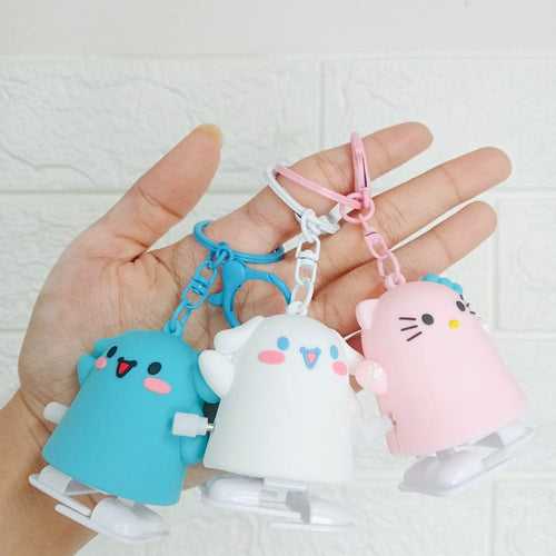 Cute Animals Windup Silicon Keychain With Bagcharm (Choose From Drop Down Menu)