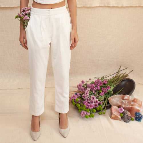 White Alexandra Pants