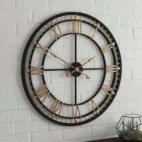 Black & Gold Designer Wall Clock - 24 Hrs Shipping