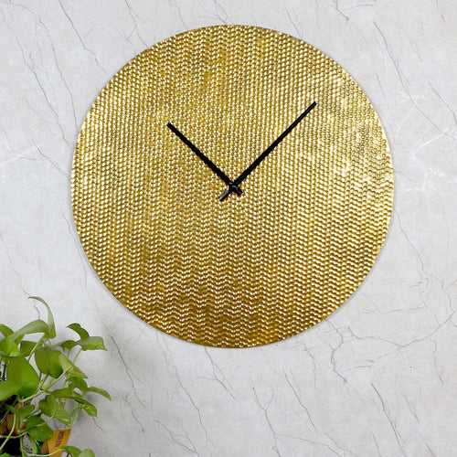 Golden Textured Designer Wall Clock