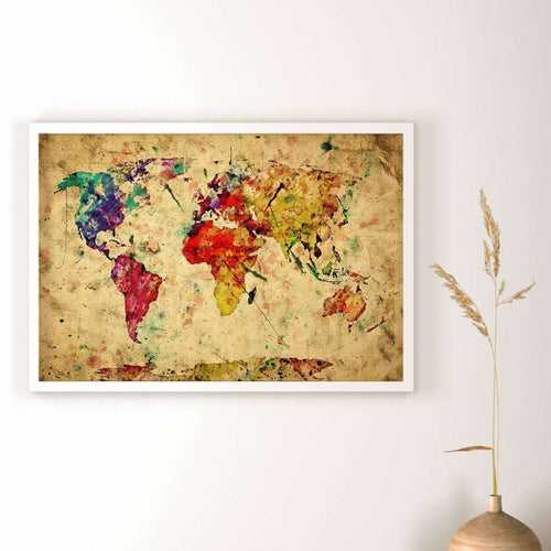 Retro World Map Painting