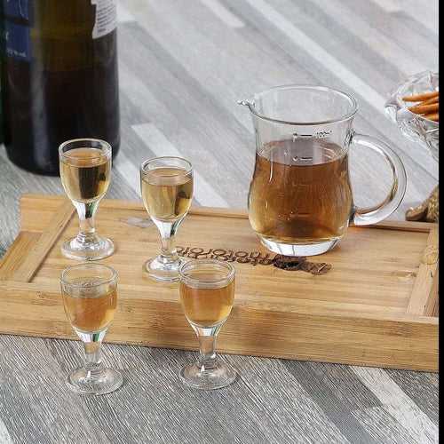 Wine Glass Shape Shot Glasses with Server - Set of 5