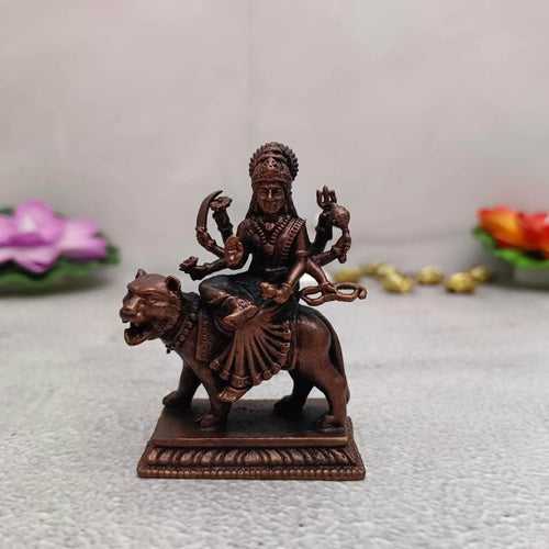 Copper Durga Idol Handmade