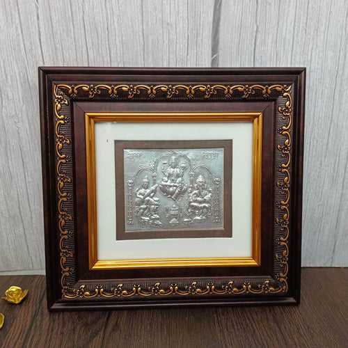 999 Silver Lakshmi Saraswati Ganesha Photo Frame
