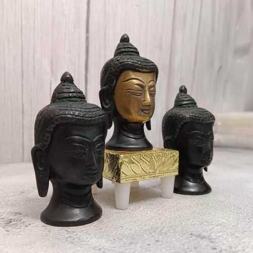 Brass Buddha Head Set
