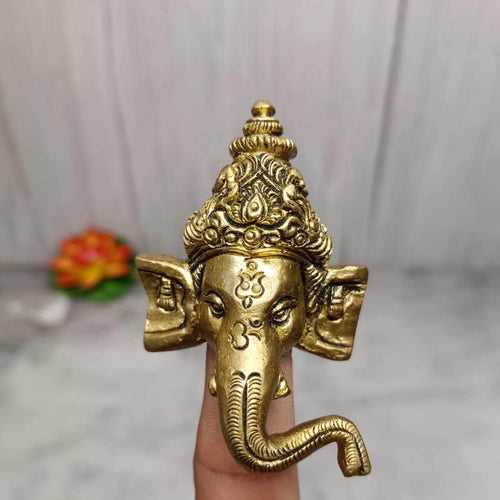 Brass Ganesha Head 1 Pc