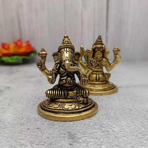 Brass Ganesha Idol 2.5"