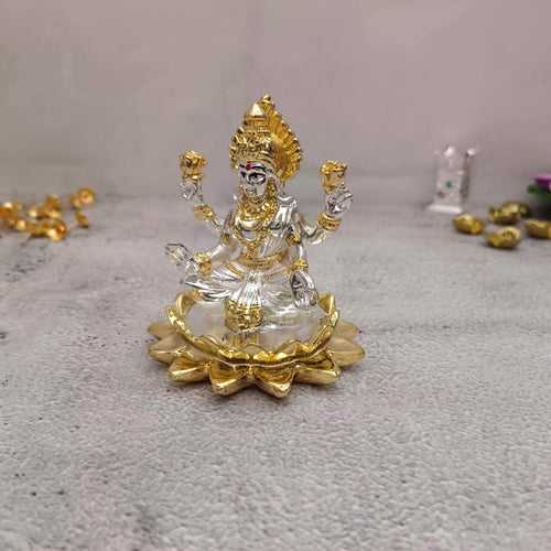 Lakshmi Idol Goldish Silver TT 3.2"