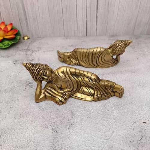 Brass Sleeping Buddha Idol