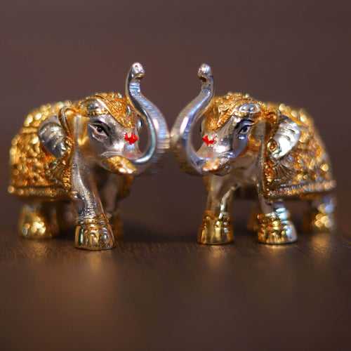 Elephant Gold Silver Pair 2"
