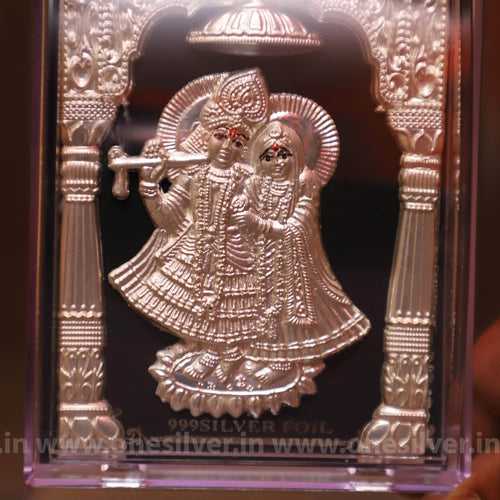 999 Silver 3D Radha Krishan Frame 5"