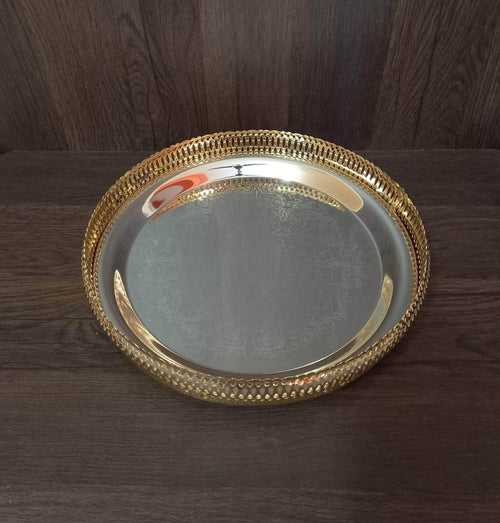 Round Gold Silver Tray  GT104