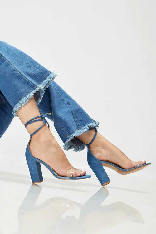 Lustrous Denim Gladiators