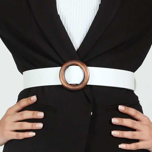 Minimal Wooden Buckled Belt