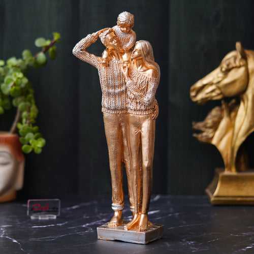 Golden Beloved Family Human Figurines Decorative Showpiece