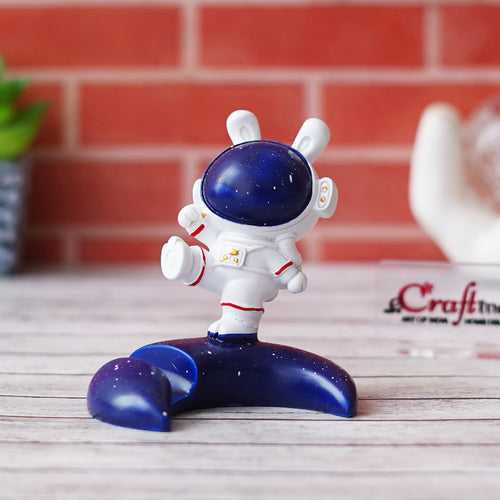 Astronaut Statue Spaceman Figurine Sky Rabbit Card & Mobile Holder