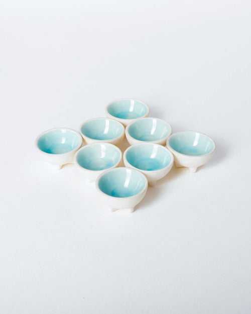 Dot Dip Plate Aqua (Set of 8)