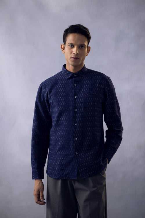 Blue Drops Button Shirt