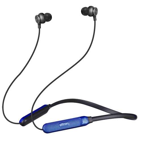 pTron Tangent Duo Bluetooth 5.2 Wireless in-Ear Earphones with Mic,Magnetic Earbuds (Black/Blue)
