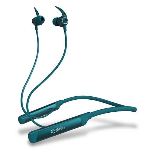 PTron Tangent Sports, BT5.2 Headphone, HD Mic, Dual Device Pairing, in-Ear Wireless Earphone (Green)