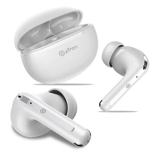 pTron Zenbuds Evo X1 In-Ear TWS Earbuds with Quad Mic (White)