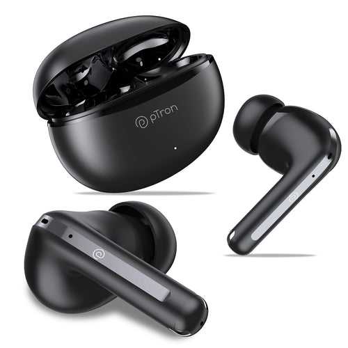 pTron Zenbuds Evo X1 In-Ear TWS Earbuds with Quad Mic (Black)