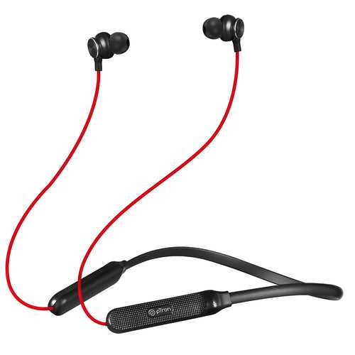 pTron Tangent Duo Bluetooth 5.2 Wireless in-Ear Earphones with Mic,Magnetic Earbuds (Red/Black)