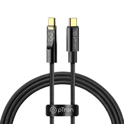pTron Solero 80W Type-C to Type-C Super Fast Charging USB Cable(1M,Black)