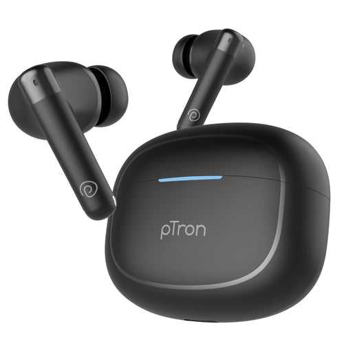 pTron Bassbuds Duo Pro TWS Earbuds with HD Mic (Black)