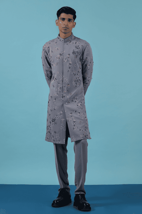 Grey Jungle Kurta