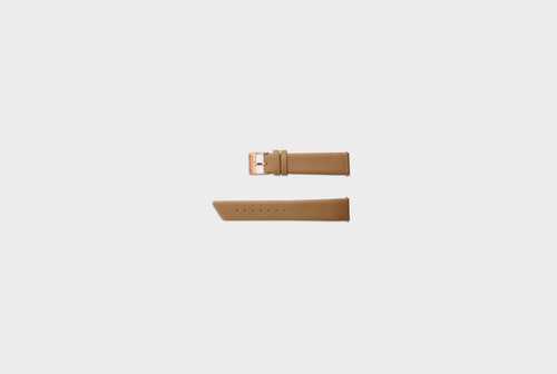 Tan leather strap for 40mm dials (rosegold)