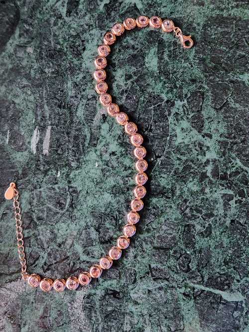 Pink Tourmaline Bracelet in 925 Silver with Pink Gold Rhodium Plating - A Symphony of Elegance and Grace