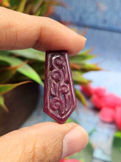 Ruby Floral Carving Pendant - History, Symbolism and Modern Appeal | Gemstone Pendant | Birthday Gift | Daughter's Day Gift | Mother's Day Gift