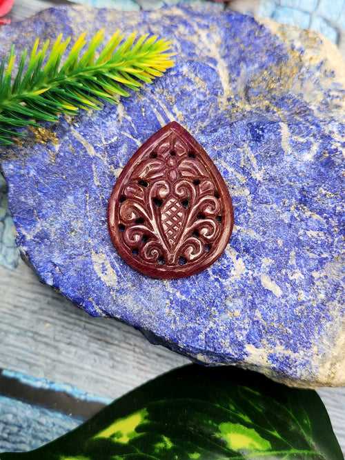Ruby Floral Carving Pendant - History, Symbolism and Modern Appeal | Gemstone Pendant | Birthday Gift | Daughter's Day Gift | Mother's Day Gift