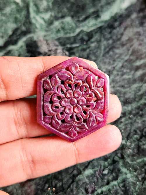 Ruby Floral Carving Pendant - History, Symbolism and Modern Appeal | Gemstone Pendant | Birthday Gift | Daughter's Day Gift | Mother's Day Gift