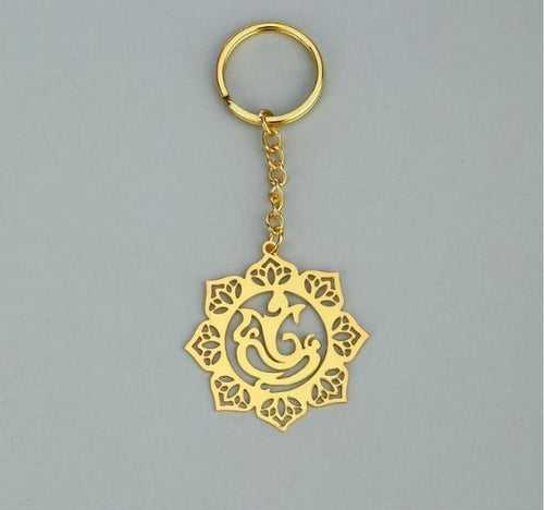 Gol Ganesha Brass Key Chain
