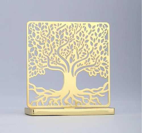 Tree of Life Desk/Car Dashboard Décor crafted in brass with golden finish
