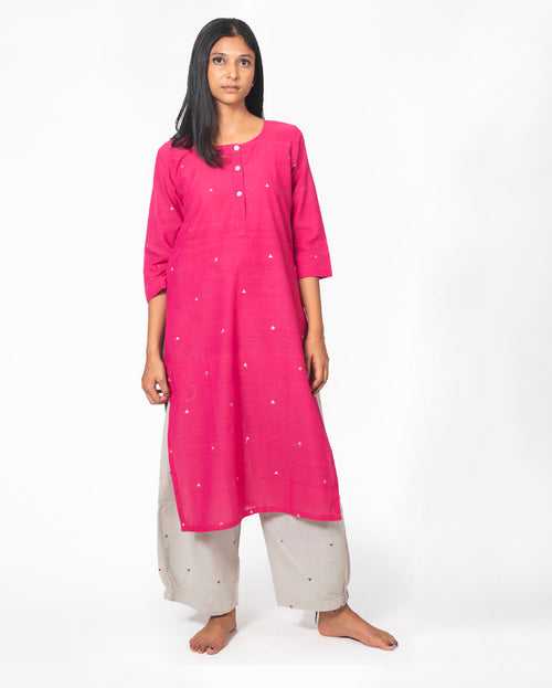 Straight Cut kurta - Pink