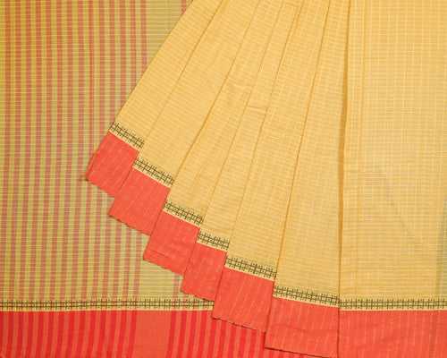 Konam Dobby Cotton Handloom Saree - Beige